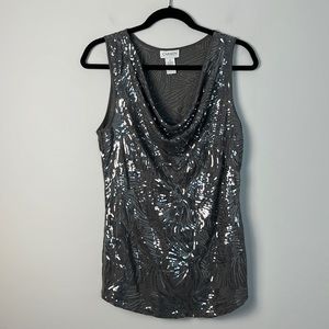 Carmen Marc Volvo grey with sequins SIZE M tank top